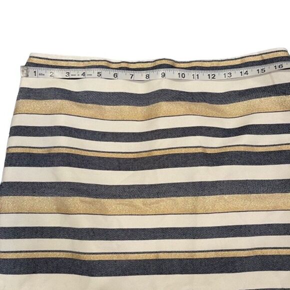 J.Crew Women's Gold and Blue Stripe Mini Skirt Size 8 - Picture 7 of 8